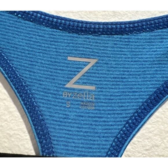 Z By Zella Striped Blue Tank Women’s Size Small Gym Run Racerback - Picture 4 of 6